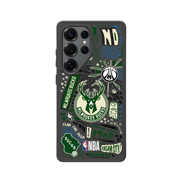 Galaxy S25 Ultra SolidSuit 黑 - NBA - 塗鴉系列-密爾瓦基公鹿 Milwaukee Bucks - Graffiti