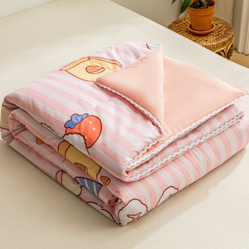 夏天水洗棉夏涼被夏季可愛卡通兔薄款小被子兒童房女孩夏被空調被