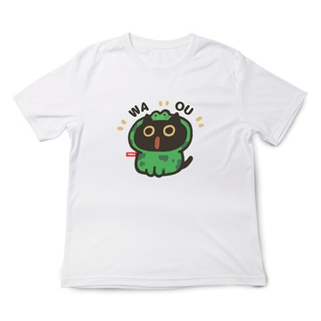 JZ TEE 黑貓青蛙-WA OU 印花短袖T恤