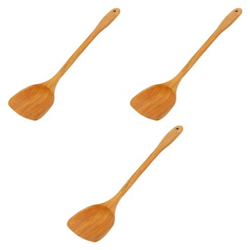 小麥購物 原木餐具 鍋鏟 G157  3支  咖啡色