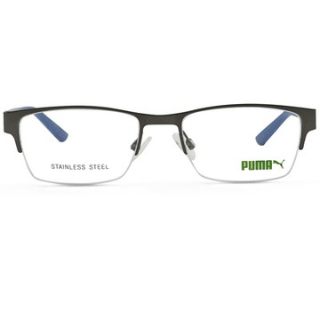 PUMA l 個性犀利長方半框眼鏡 深海銀