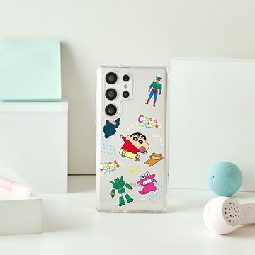 蠟筆小新玩具集合貼紙防摔透明SAMSUNG手機殼