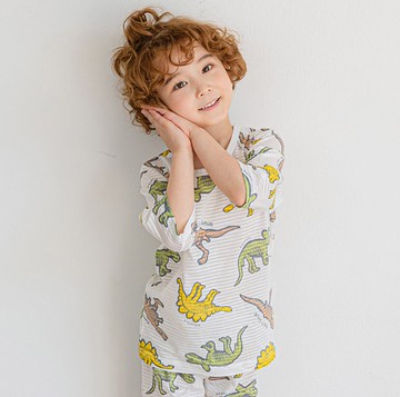 恐龍的化石蒐集-輕透空氣衣七分袖韓國童裝-K23207