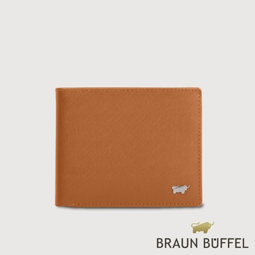 【BRAUN BUFFEL 德國小金牛】HOMME-M紳士系列 5卡透明窗皮夾-杏仁巧克力色/BF306-316-SAL