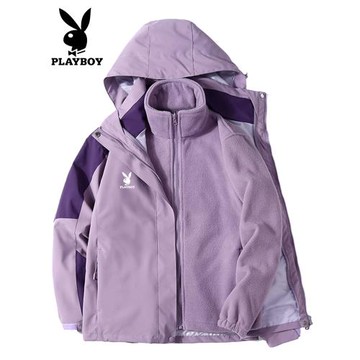 花花公子2025戶外秋冬沖鋒衣男女加絨加厚保暖滑雪外套西藏登山服