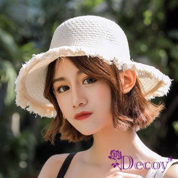 【Decoy】空靈少女＊編織夏季防曬遮陽草帽漁夫帽/顏色可選