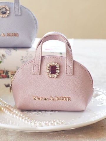 華麗寶石裝飾迷你半月包吊飾(8A33FBJ0900) - Maison de FLEUR