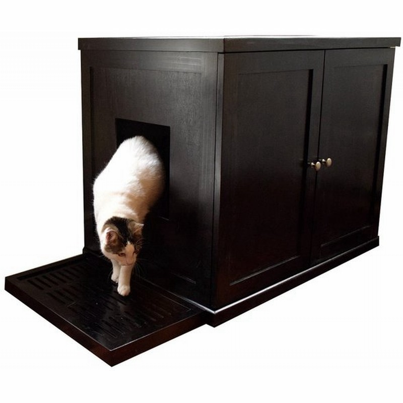 猫トイレ おしゃれ キャットトイレクローゼット アメリカrefined Kind リファインドキャットリッターボックス Xlサイズ エスプレッソこげ茶 通販 Lineポイント最大get Lineショッピング