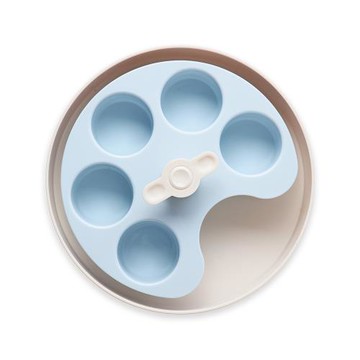 PetDreamHouse 旋轉益智慢食碗-調色盤-嬰兒藍 (寵物碗 藏食碗 嗅聞碗)