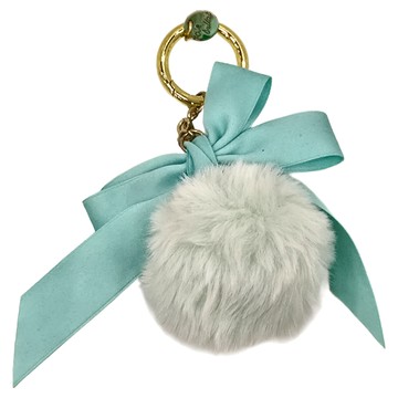 CCHING 青青文具 緞帶毛球吊飾 包包/鑰匙圈裝飾  14cm  綠色  1個