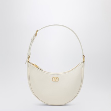Ivory leather Vlogo Signature mini hobo bag