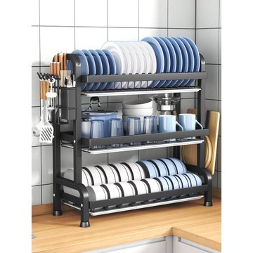廚房置物架碗碟碗盤瀝水架臺面家用放碗架子多功能碗柜碗筷收納盒