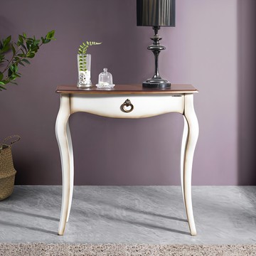 HEZRO 1 實木 迷你 復古 化妝台  白色