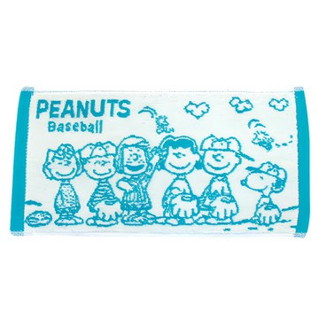 MORINO 摩力諾 SNOOPY撞色緹花童巾 棒球款  藍白色  1條