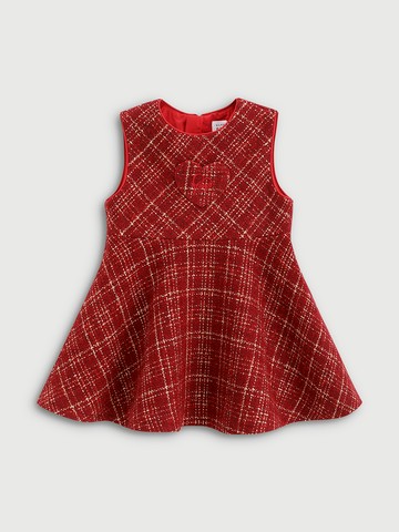 女幼童裝 Logo刺繡圓領無袖洋裝-紅色