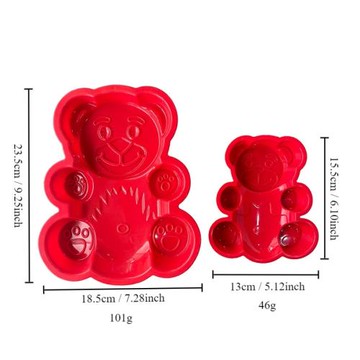 網紅小熊形狀硅膠模具diy可愛立體兔子慕斯蛋糕布丁果凍模具