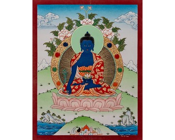 傳統醫藥師佛唐卡  靈性健康