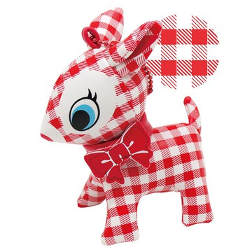 Puchi Babie 鑰匙鏈 格子 RD 鹿 可愛娃娃 禮物禮物 日本