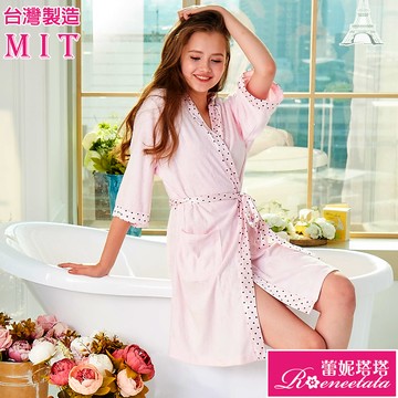 蕾妮塔塔 MIT台灣製吸濕速乾毛巾布 女性舒適浴睡袍(69229粉)