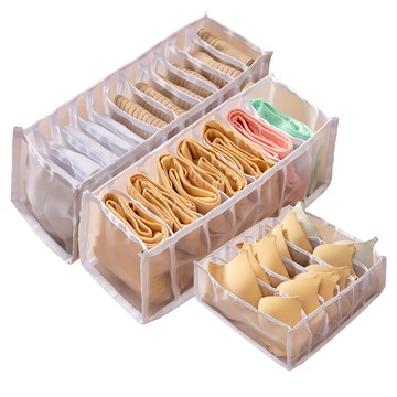 WORTH IT 渥思 巧用分格收納袋3件組  耐用網紗材質  提升空間利用率  白色尼龍  6格收納袋32 x 32 x 12cm + 7格收納袋32 x 12 x 12cm + 11格收納袋32 x 12 x 12cm  白色  1組