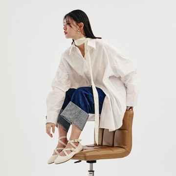 蘿莉塔平底鞋 奶油白 | inooknit 專為亞洲女生設計的針織鞋