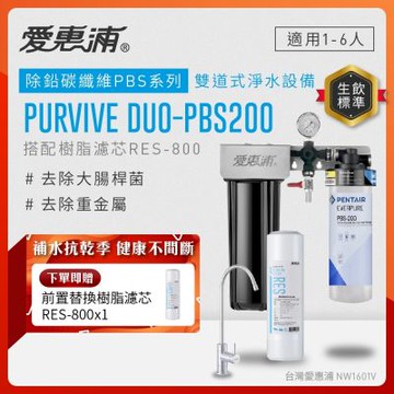 EVERPURE愛惠浦 櫥下型 PURVIVE Duo-PBS200無鉛龍頭兩道式生飲淨水器(前置樹脂)