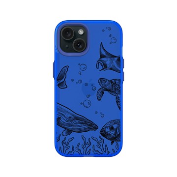 iPhone 15 Clear 激光藍 - MYMY REVERZ TATTOO - 海底世界