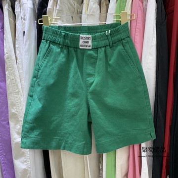 闊腿四分褲女韓版高腰a字顯瘦短褲寬鬆五分褲松緊腰熱褲【聚物優品】