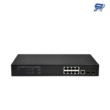 昌運監視器 昇銳 hs-msw802 8埠+2 poe l2網管型供電交換器 交換機