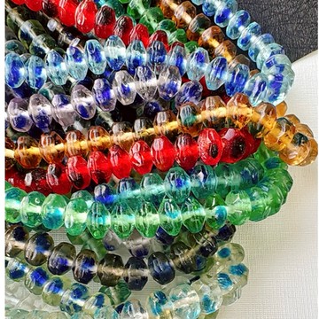 拾悦手作材料/多色可選不單獨挑選/約13x8mm尼泊爾匠燒凡士林飛碟珠條珠/串珠編繩/DIY半成品/台灣現貨出貨不用等待