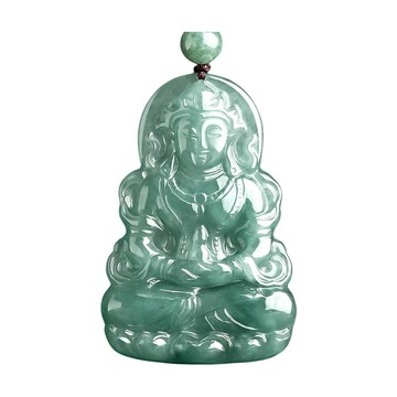 翡翠項鍊 翡翠度母觀音 禮物 油青冰種 玉石 招財 掛件 吊墜項鍊 123
