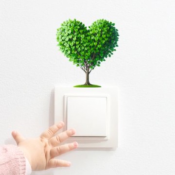 【MR.ZAKKA】創意萬用裝飾貼紙-植物主題 清新綠色愛心樹 居家布置 DIY可移式壁貼 無痕壁貼 牆貼