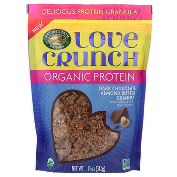 Nature's Path, Love Crunch®，蛋白質，優質有機格蘭諾拉麥片，黑巧克力和杏仁脂，11 盎司（312 克）