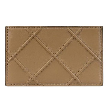 TORY BURCH 137147 質感菱格車線隨身卡片夾.石灰色