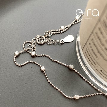 Eira Accessory 簡約雙層銀珠腳鍊‧925純銀腳鍊‧精緻 雙層 簡約 優雅 氣質 百搭 CJL0002A