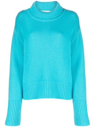Lisa Yang - roll-neck ribbed cashmere jumper - women - Cashmere - 2 - Blue