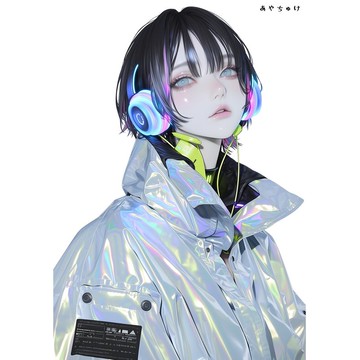 【5 月新品 3】07-124-0158 人物貼紙 賽博龐克風格