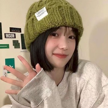 (時尚單品帽子)韓版ins風百搭保暖顯臉小針織毛線帽