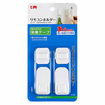 KM 免打孔黏貼式壁掛鉤 1盒  白色  2個