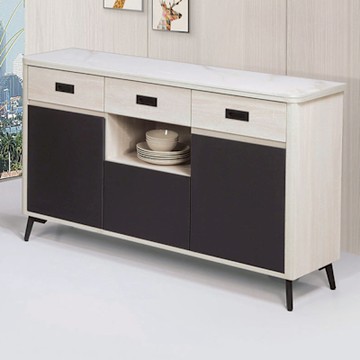 文創集 肯利岩板4.7尺三門三抽低餐櫃-140x40x83cm免組