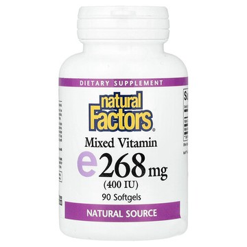 Natural Factors, 混合維生素 E，268 毫克（400 國際單位），90 粒軟膠囊