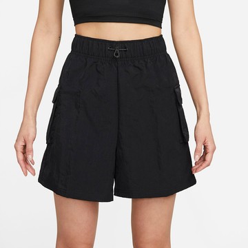 【NIKE】 AS W NSW ESSNTL WVN HR SHORT 運動短褲 工裝 黑 女款-DM6248-010