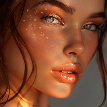 金軌流光 派對摄影外拍化妝  脸部紋身閃粉貼紙 防水植物基顏料