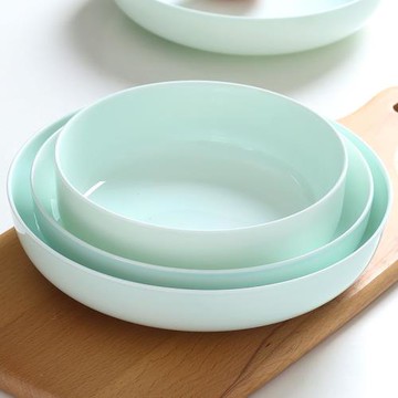 景德鎮家用盤子菜盤圓形青瓷菜盤子碟子陶瓷湯盤骨瓷菜盤餐盤深盤