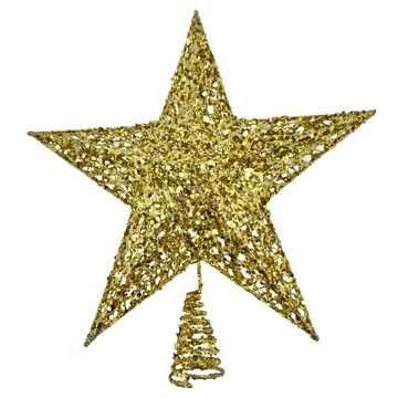 亮片彈簧樹頂星  30cm  金色  1個