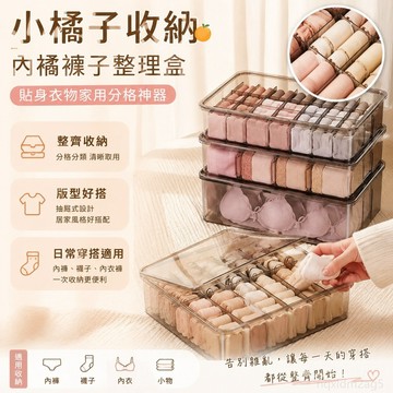 小橘子收納 內褲襪子整理盒貼身衣物家用分格神器衣櫃抽屜式三閤一 桌麵收納 臥室收納 客廳收納 貼身衣物收納 壹灣出貨