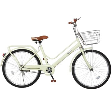 城市/淑女車 【匯昇閣】腳踏車 上班通勤腳踏車 淑女車 高碳鋼輕量化低跨車架 24吋浮光灰實心胎 6 段變速系統