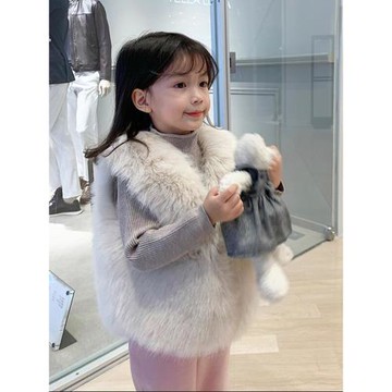 兒童馬甲外穿秋冬仿狐貍毛皮草寶寶坎肩男女童裝馬夾毛毛背心外套