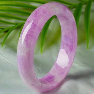 丁香紫-紫鋰輝手鐲女款 晶體絲綢狀帶貓眼效應 協和寶石水晶飾品