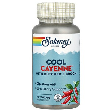 Solaray, Cool Cayenne 素食膠囊，含金雀花，90 粒